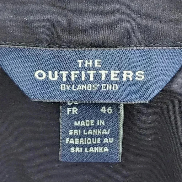 The Outfitters bu Lands' End  Crew Neck Button Up Navy Blue Chiffon Blouse 14 - Picture 6 of 9